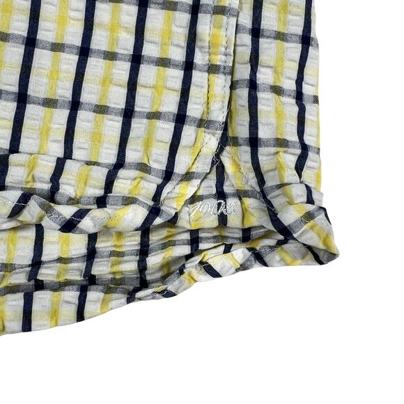 Jos A Bank 1905 Mens Tailored Fit Shirt XL Check Cotton Short Sleeve Blue Yellow - Picture 6 of 12